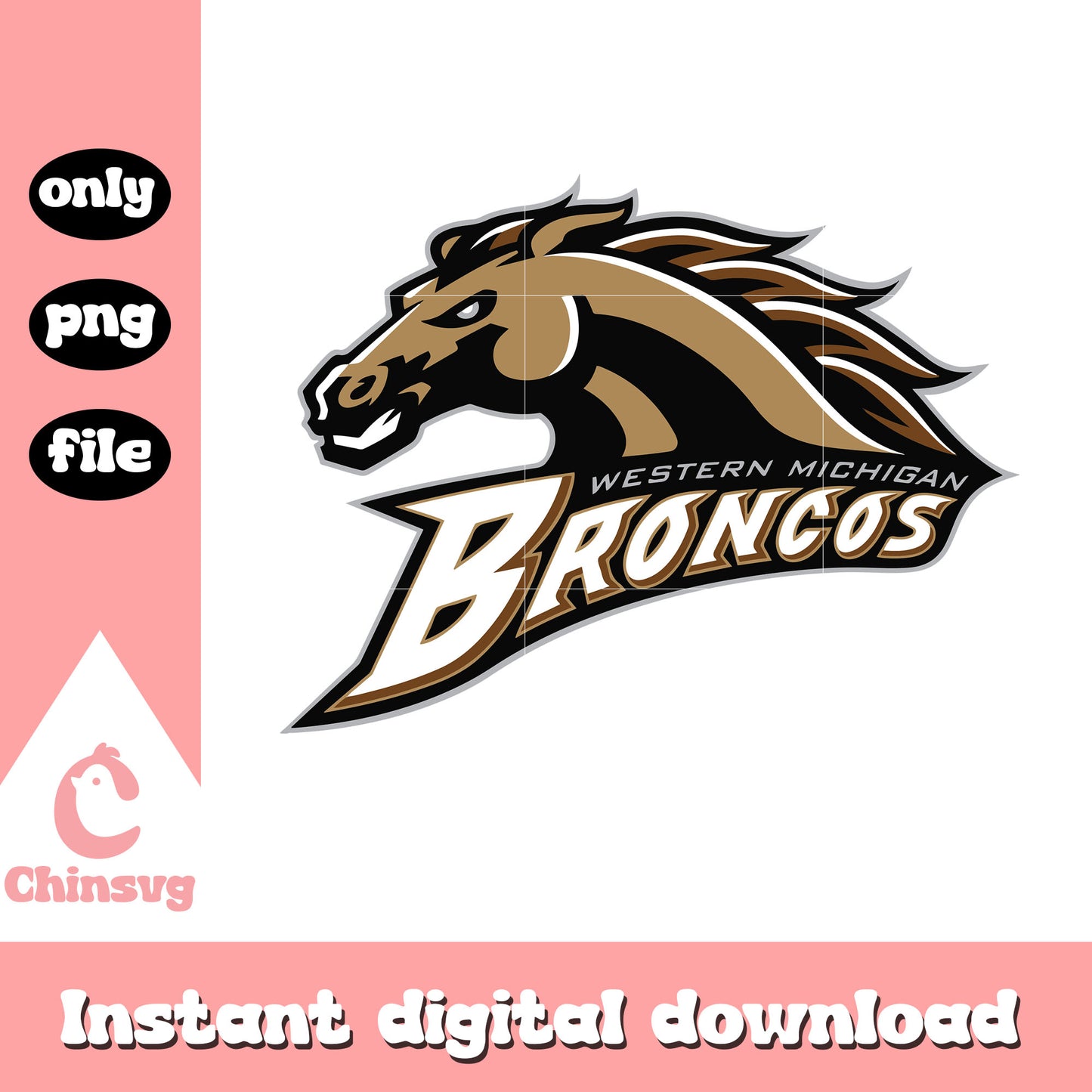 Western michigan broncos logo design svg, nfl denver broncos logo svg