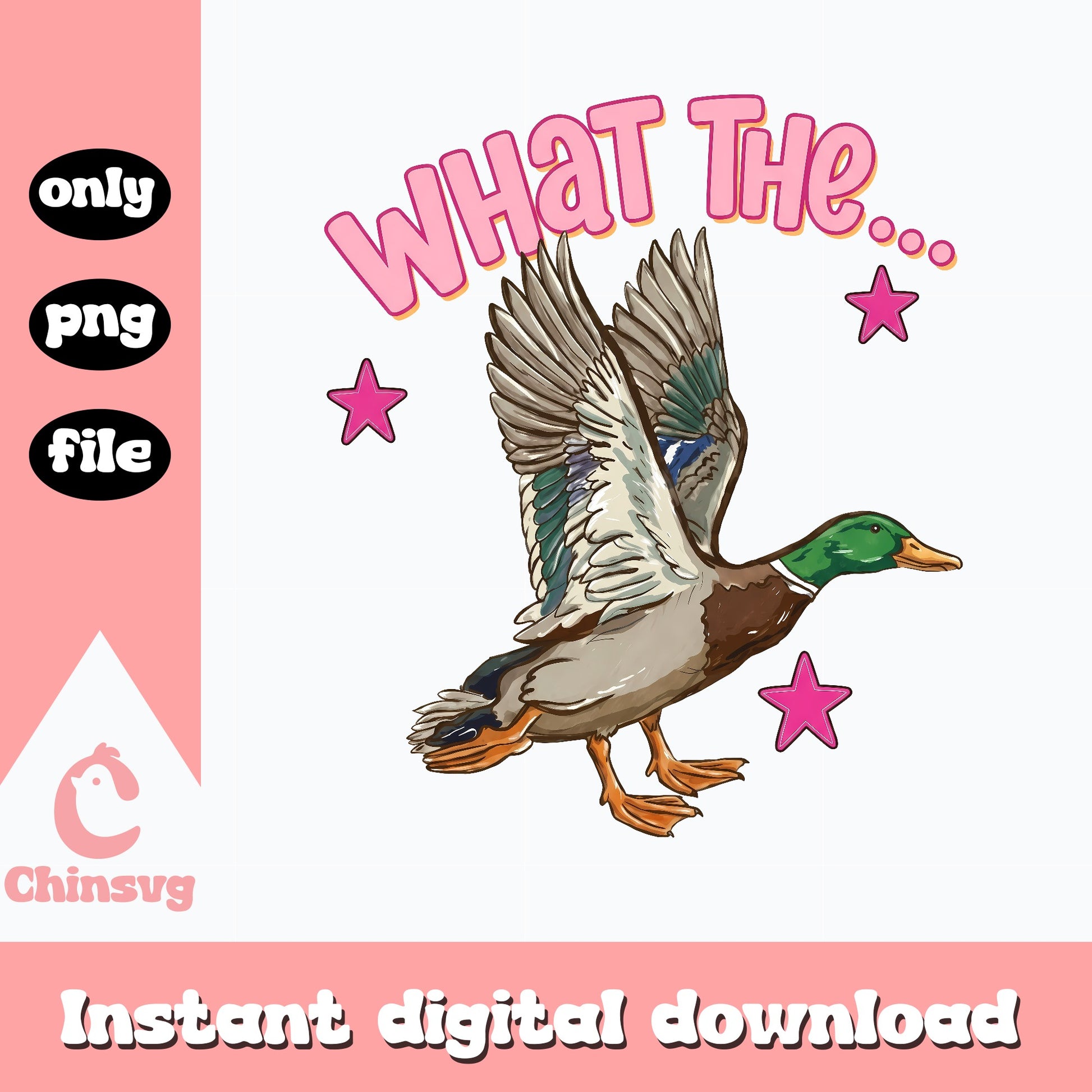 What The Duck Meme SVG, Funny Duck Clipart, PNG SVG File