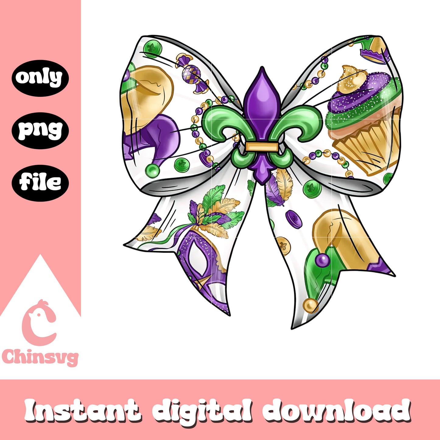 White bow mardi gras png, mardi gras new orleans​​​ png