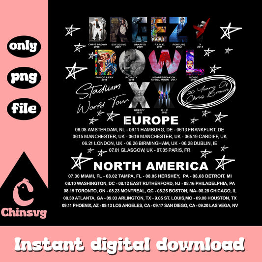 White breezy bowl xx design png, chris brown tour png, trending png