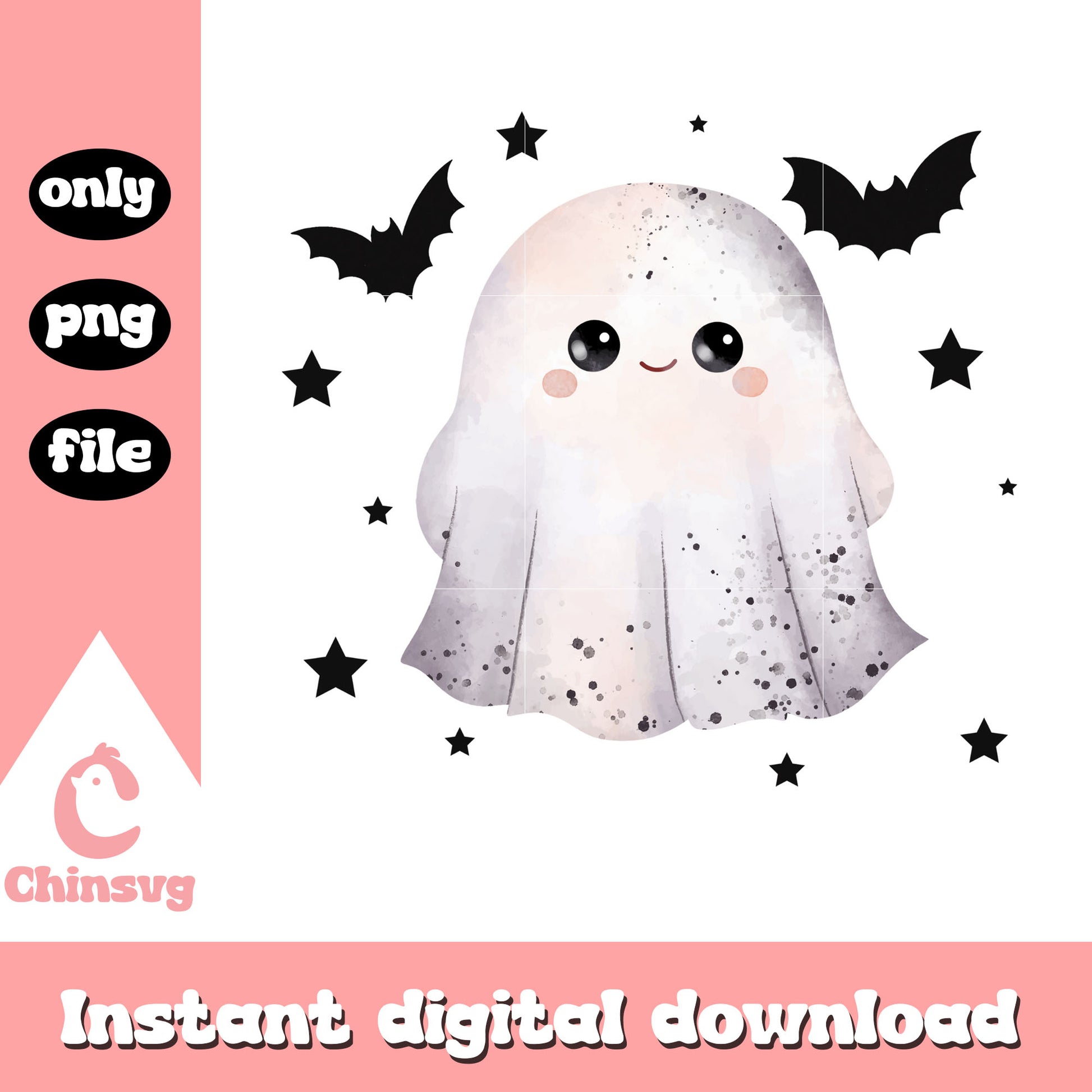 White sheet ghost  and bat design png, ghost sheet png
