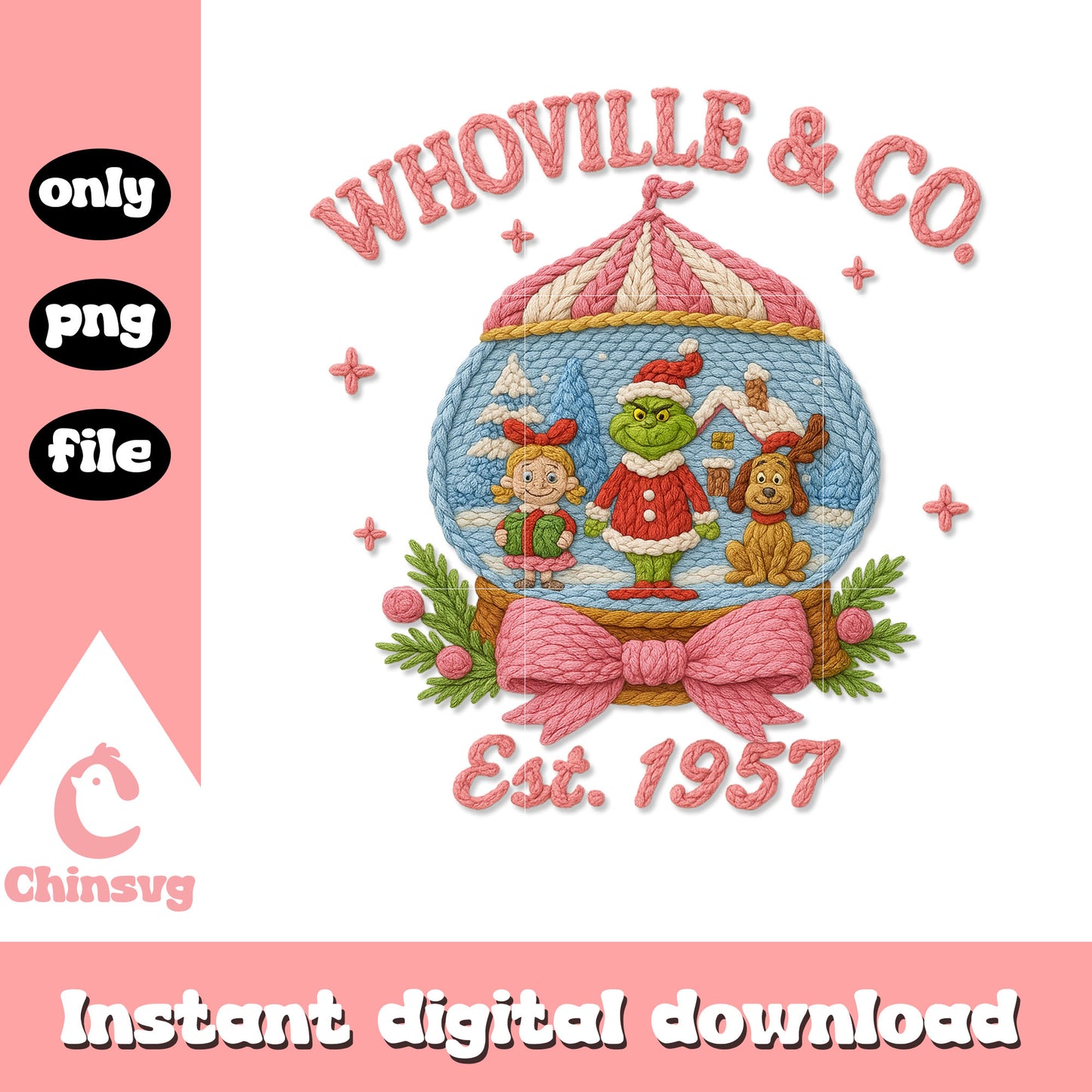 Whoville and cogrinch and friends png, grinch ornaments png