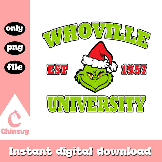 Whoville university est 1967  png, grinch face png