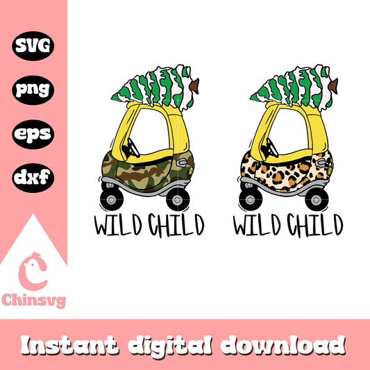 Wild child christmas car svg, stole christmas tree svg