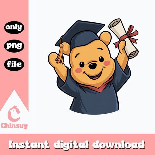 Winnie The Pooh Graduation PNG, Disney Graduate PNG, Senior PNG
