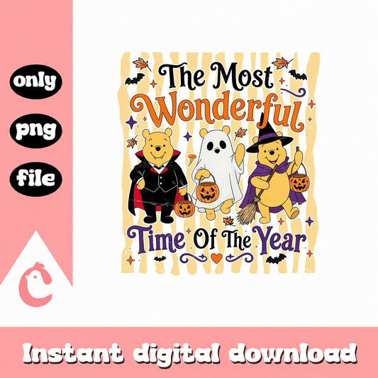 Winnie The Pooh Halloween PNG, Most Wonderful Time, Disney PNG