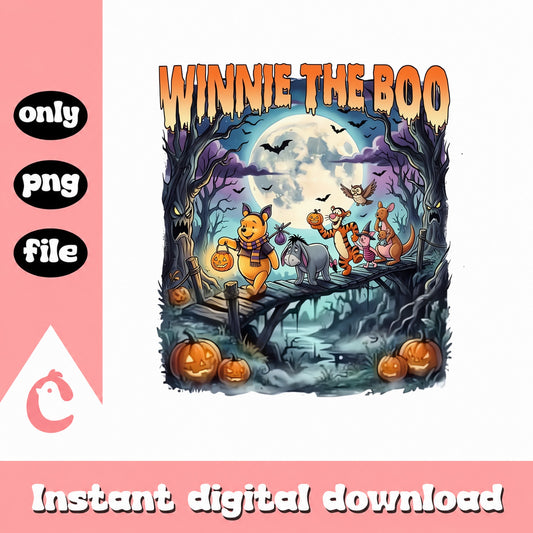 Winnie The Pooh Halloween PNG, Spooky Fall Clipart, PNG File