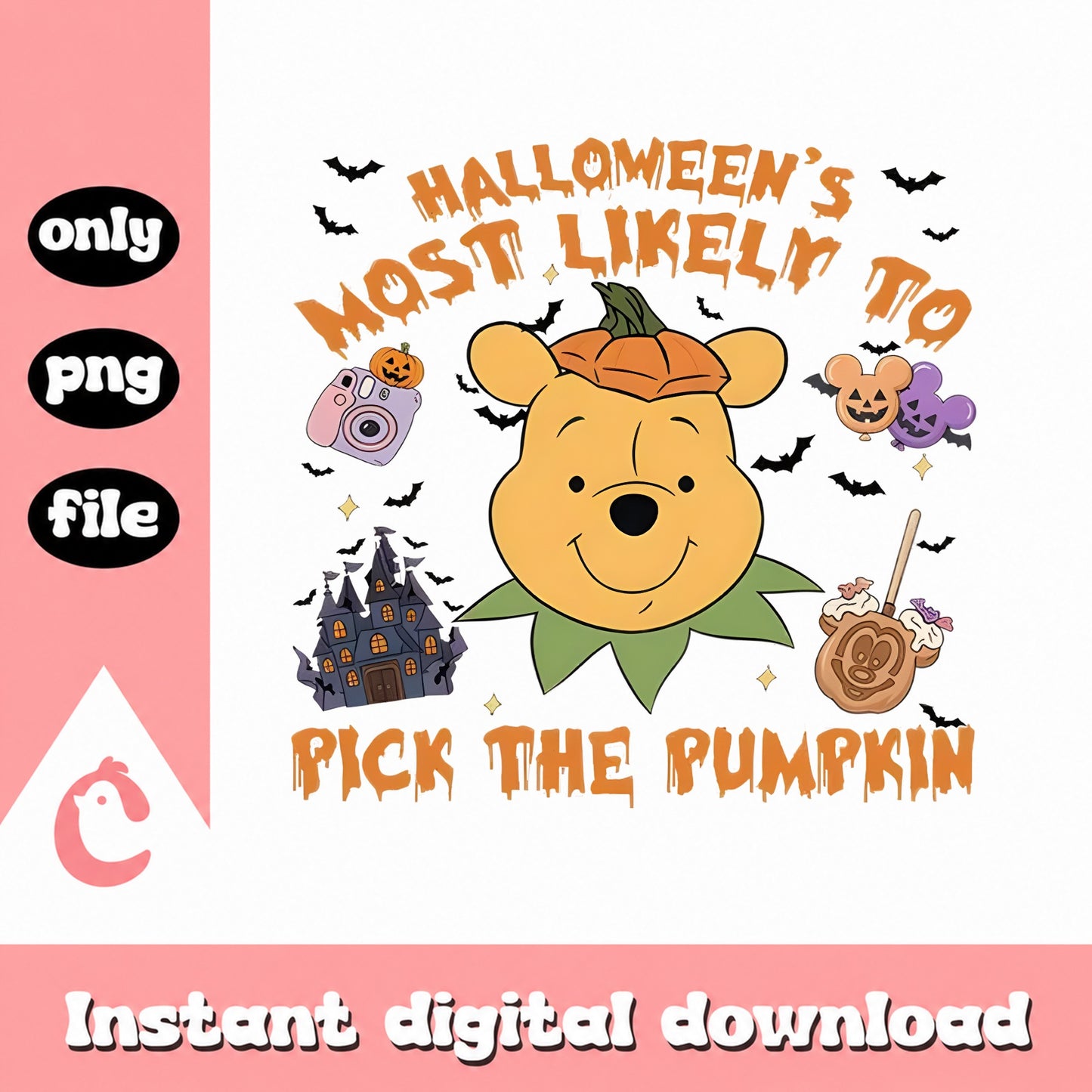 Winnie The Pooh Halloween SVG, Disney Halloween PNG, Pumpkin SVG