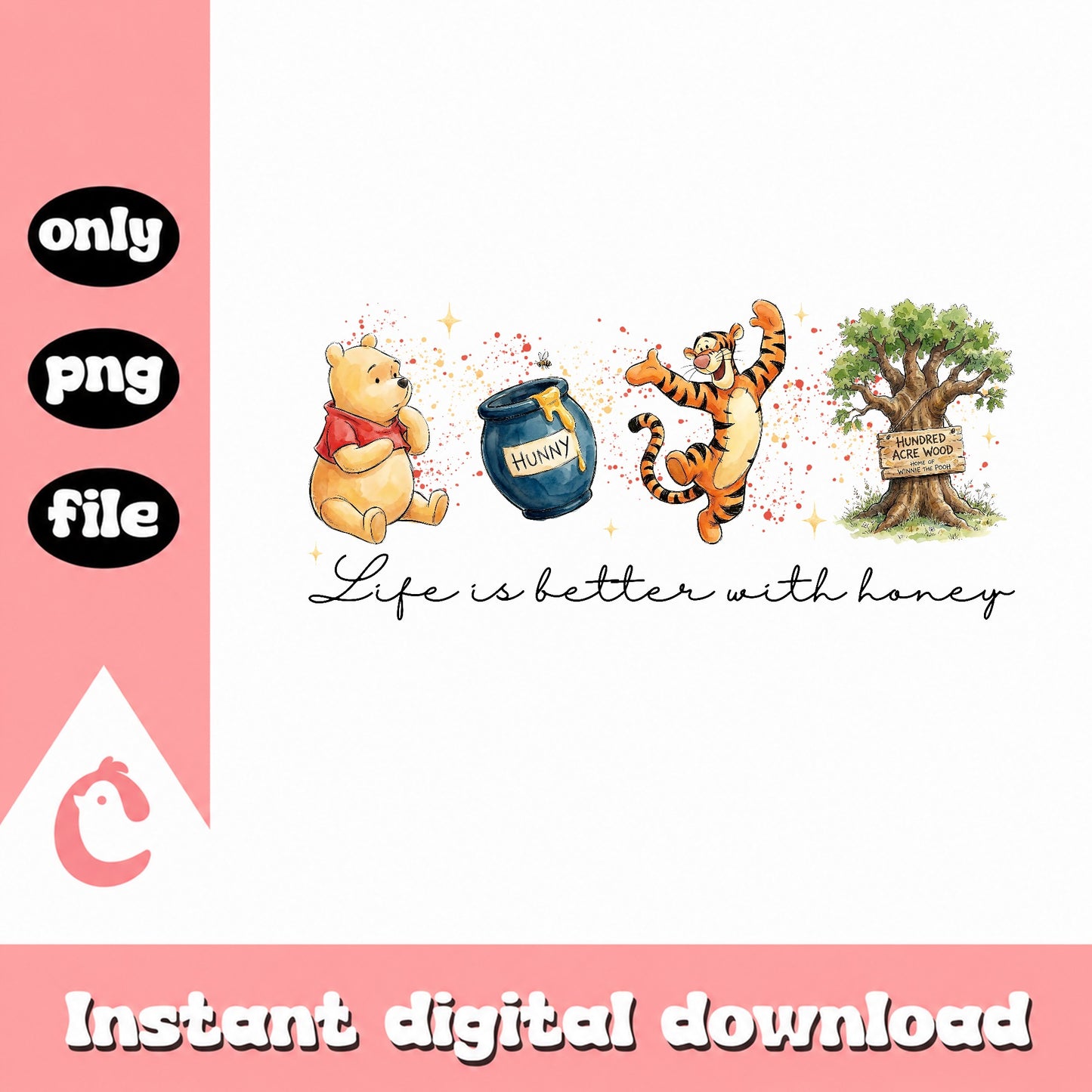 Winnie The Pooh Life Is Better With Honey, Tigger PNG, Disney PNG