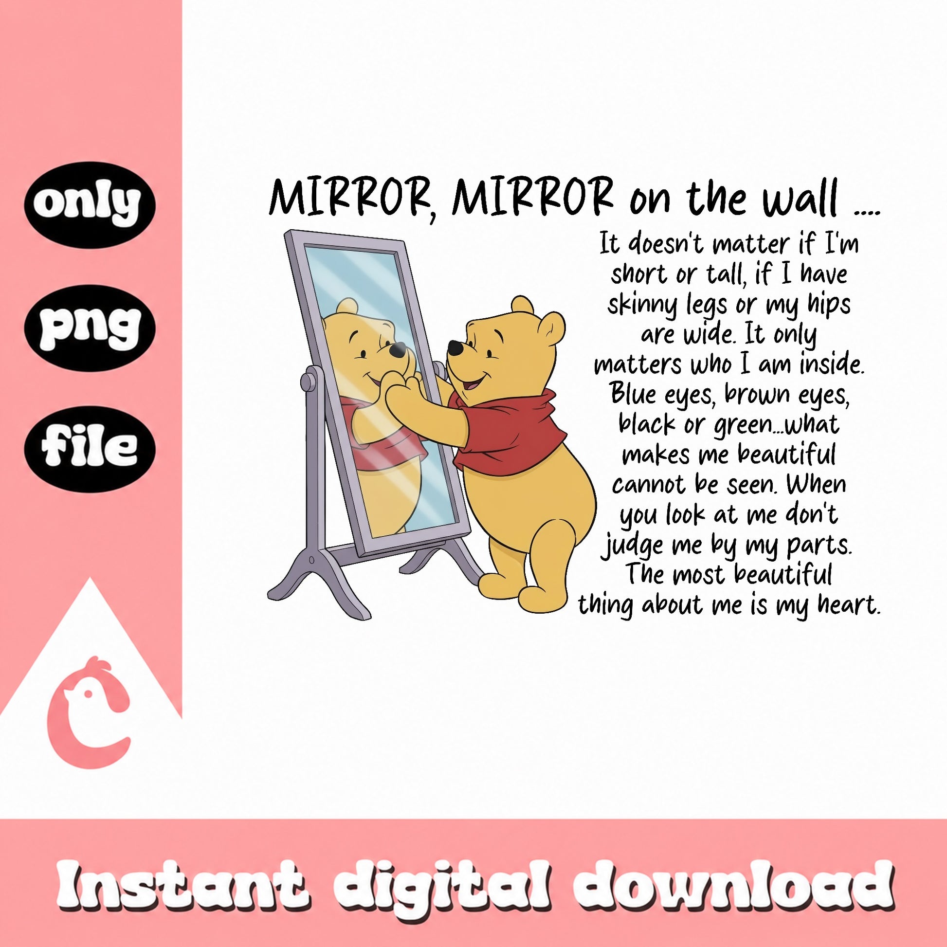Winnie The Pooh Mirror Quote PNG, Pooh Bear PNG, Disney PNG