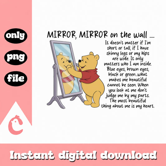 Winnie The Pooh Mirror Quote PNG, Pooh Bear PNG, Disney PNG