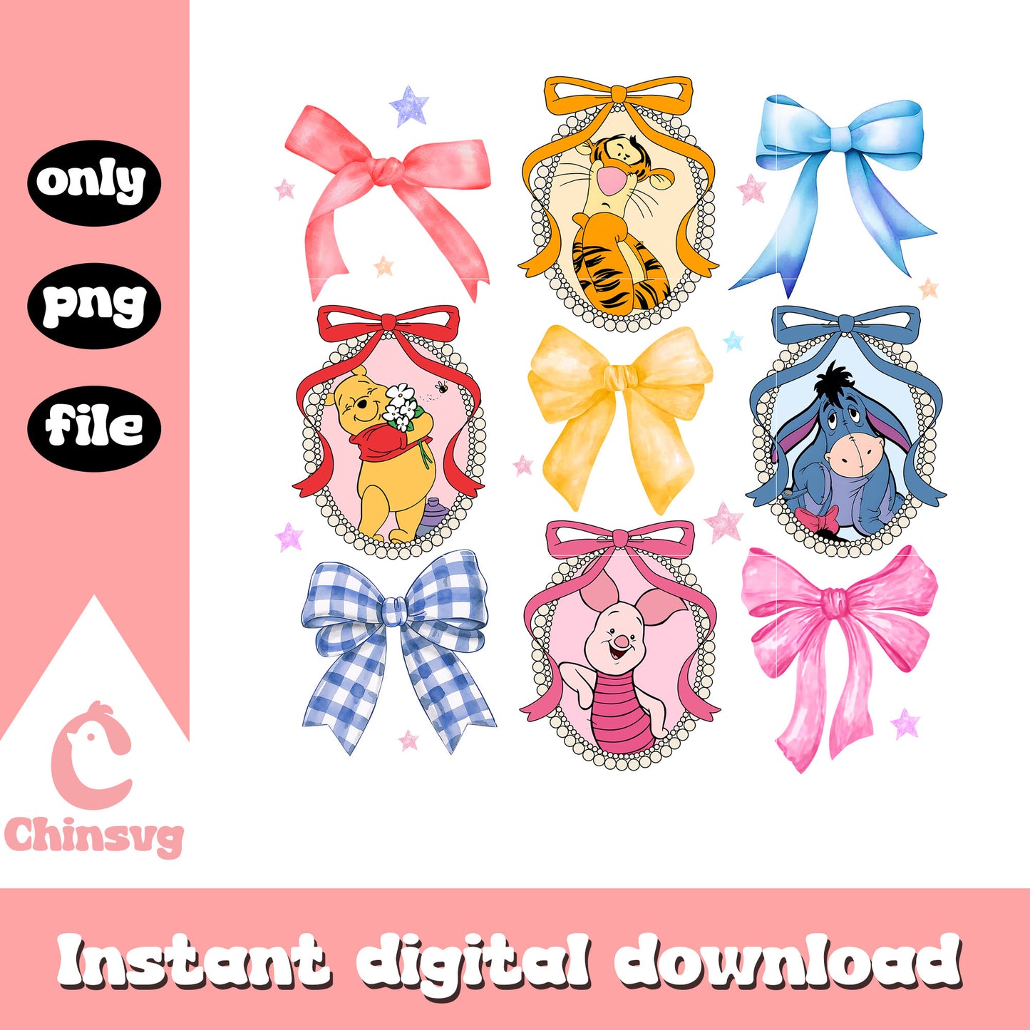 Winnie the pooh characters mirror png, disney prinncess png