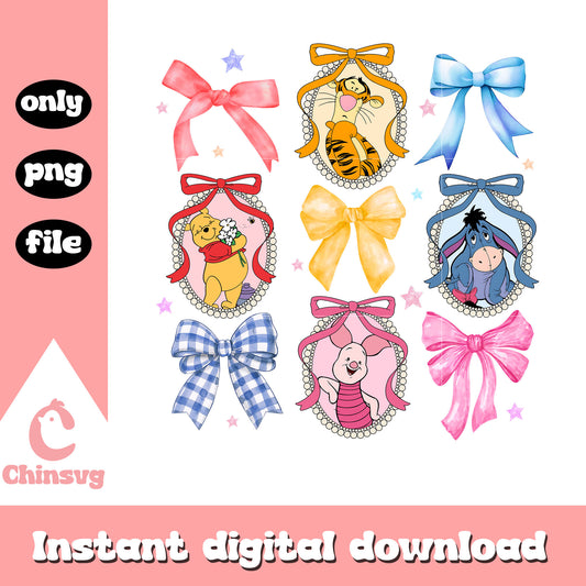 Winnie the pooh characters mirror png, disney prinncess png