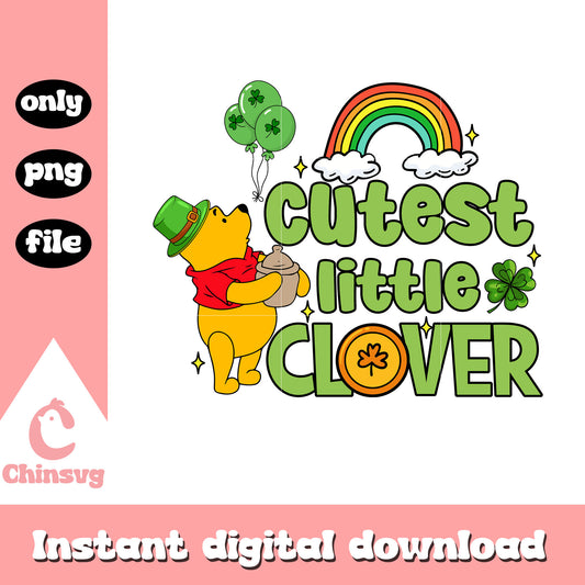 Winnie the pooh cutest little clover png, patrick day png