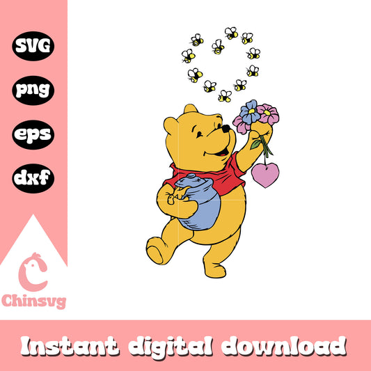 Winnie the pooh flowers svg, winnie the pooh svg, disney svg