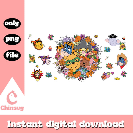 Winnie the pooh friends halloween design png, winnie the pooh png