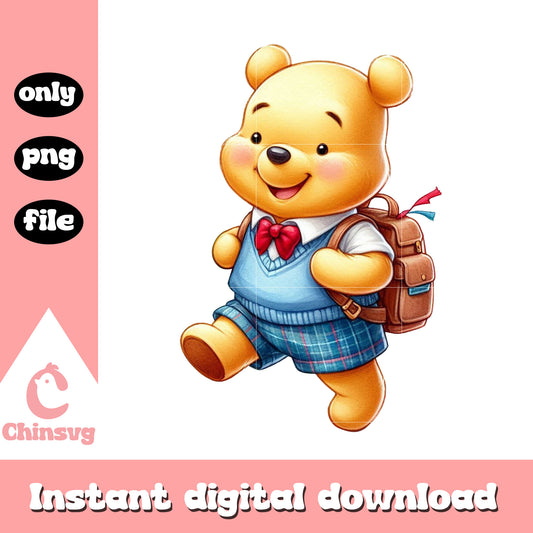 Winnie the pooh go to school png, disney school png
