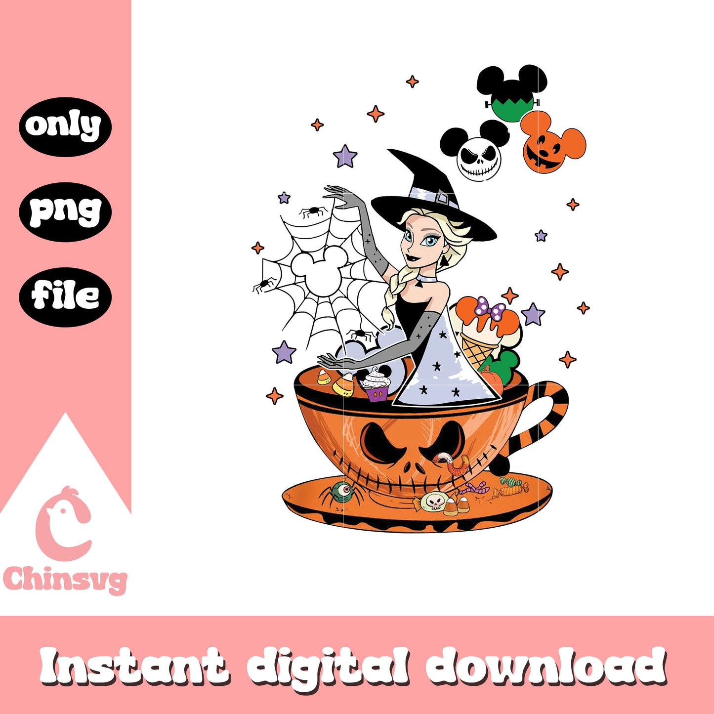 Witch elsa disney in cup clipart png, disney elsa movie png