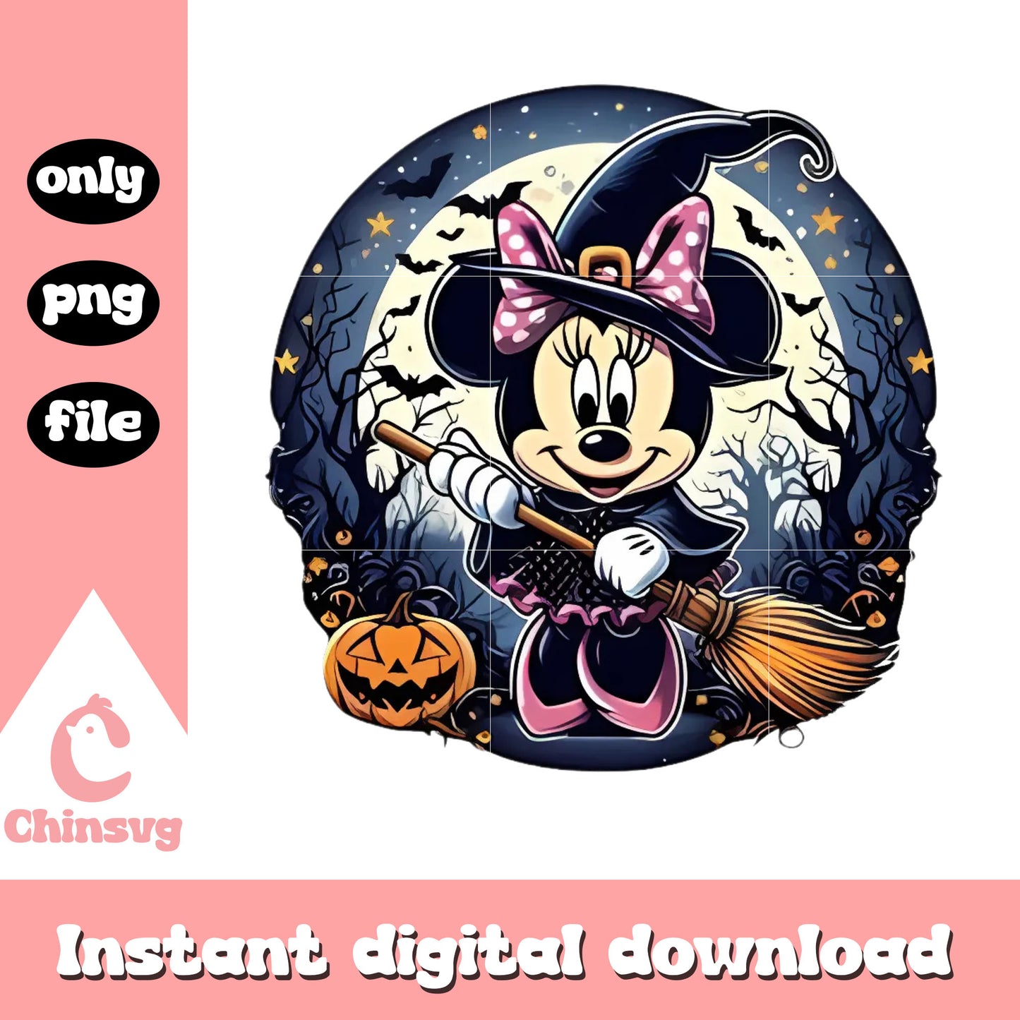 Witch minnie halloween horror night png, halloween movie png