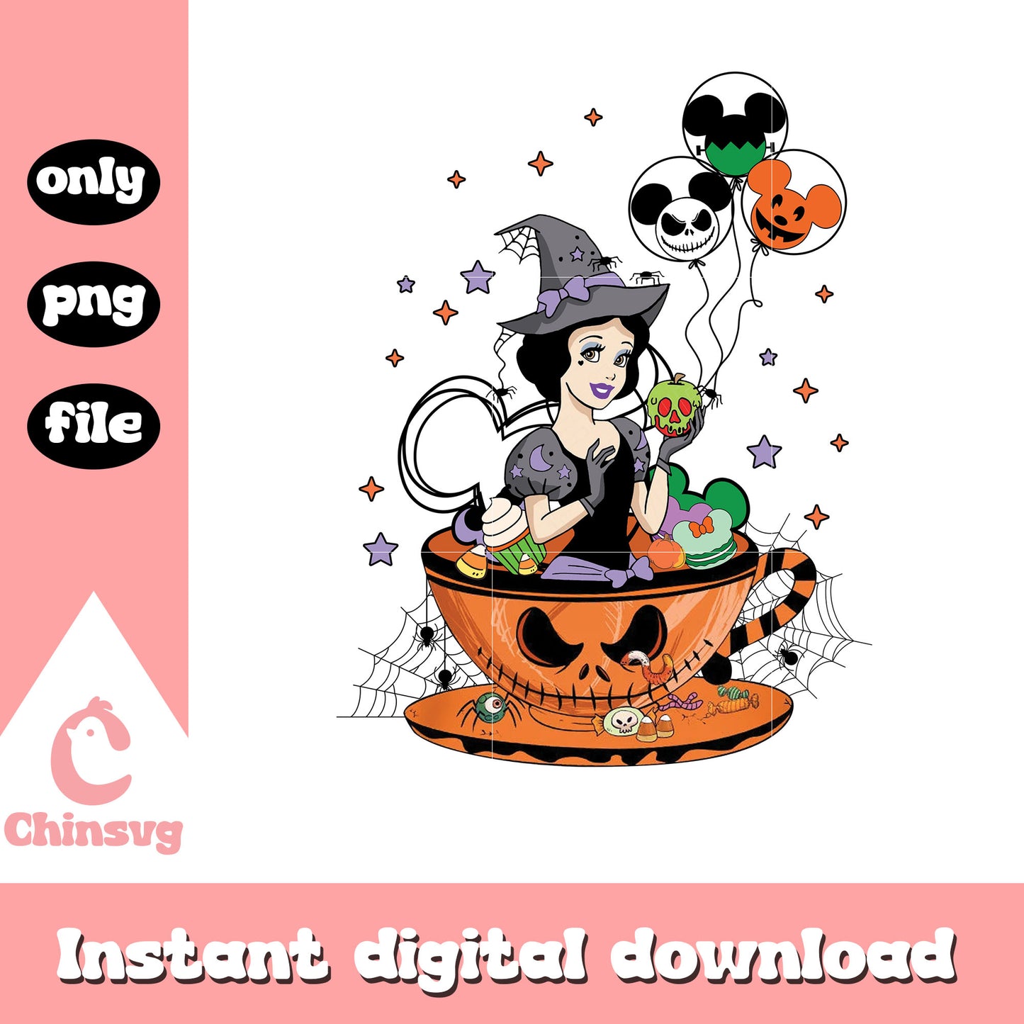 Witch snow white disney in cup clipart png, snow white movie png
