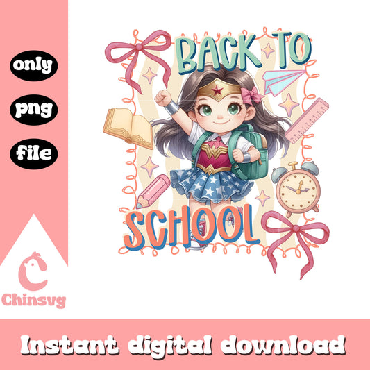 Wonder woman back to school coquette clipart png, wonder woman art png
