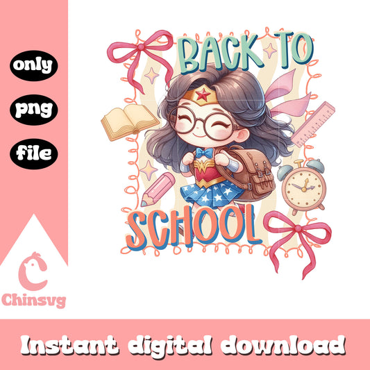 Wonder woman back to school coquette design png, wonder woman png