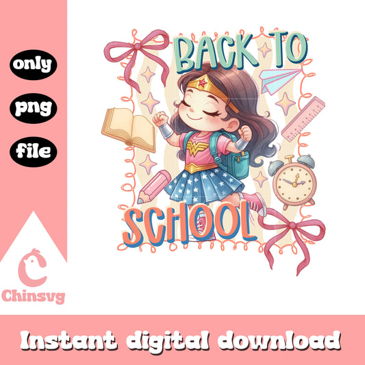 Wonder woman back to school coquette png, wonder woman character png