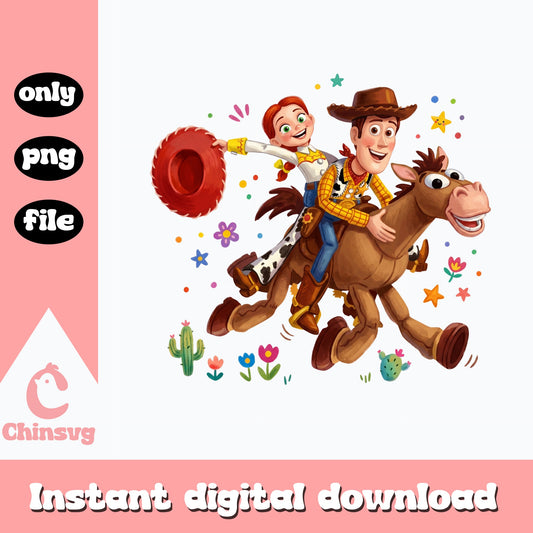 Woody And Jessie Toy Story PNG, Disney Pixar PNG, Bullseye PNG