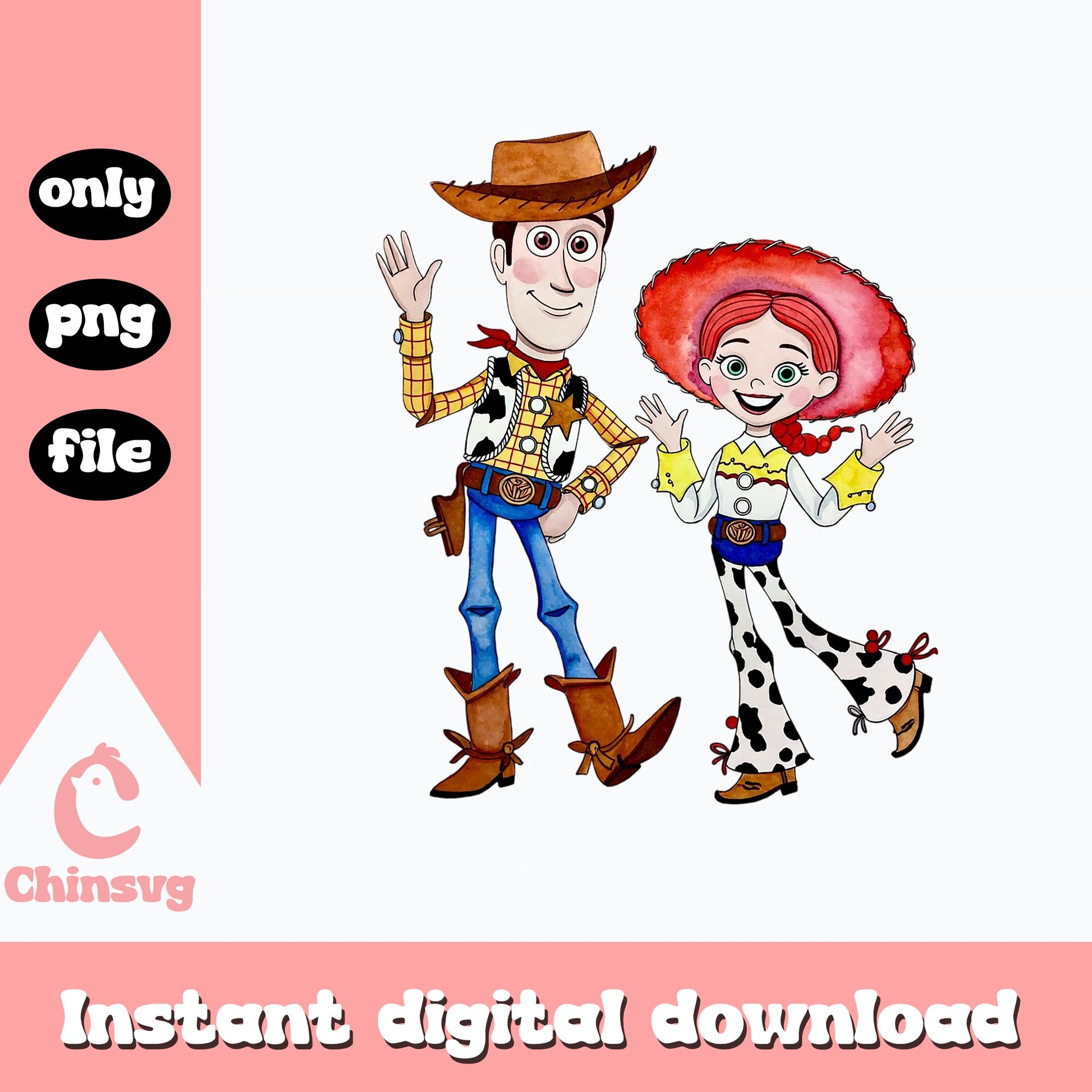 Woody And Jessie Toy Story PNG, Disney Pixar PNG, Toy Story PNG