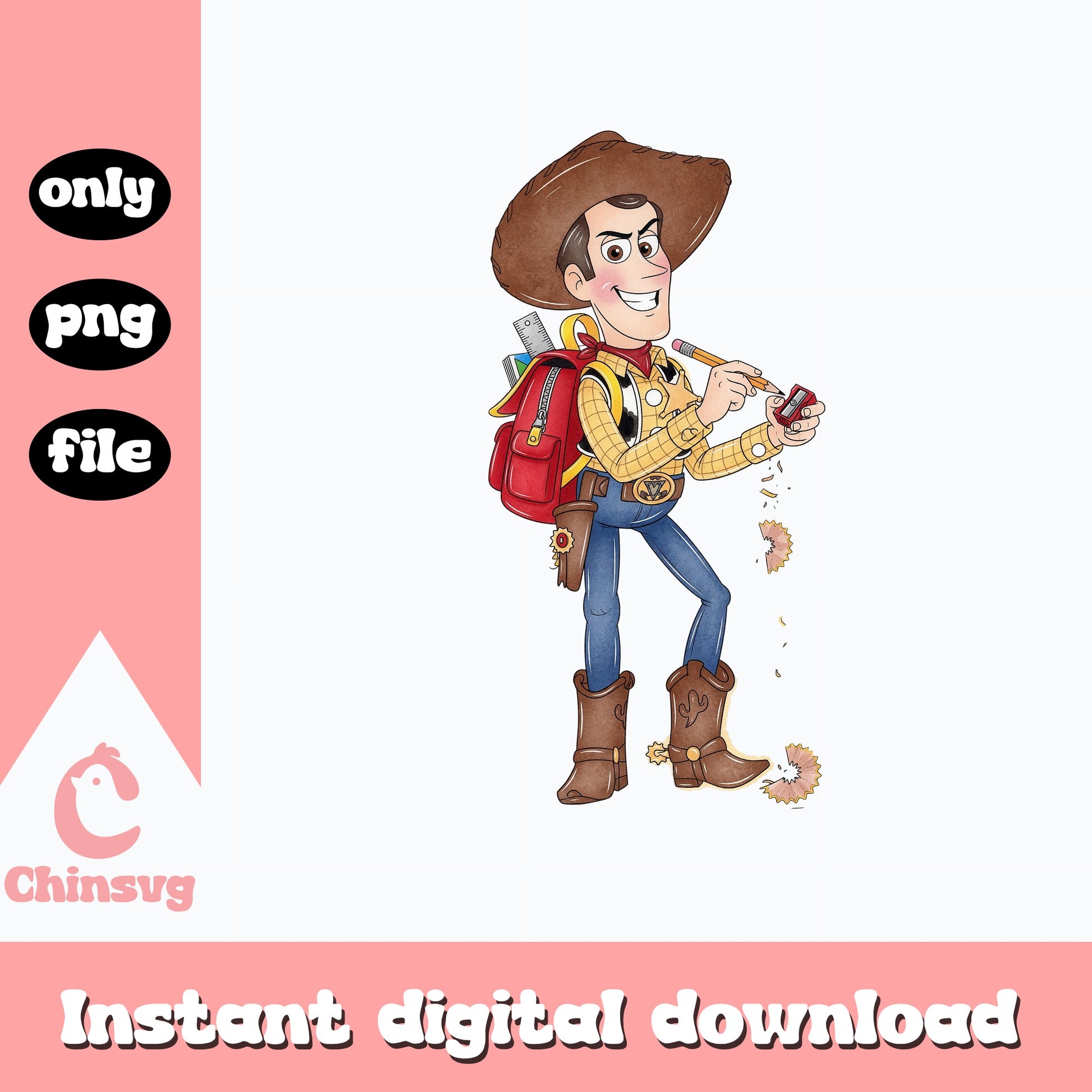 Woody Back To School PNG, Toy Story School PNG, Disney PNG