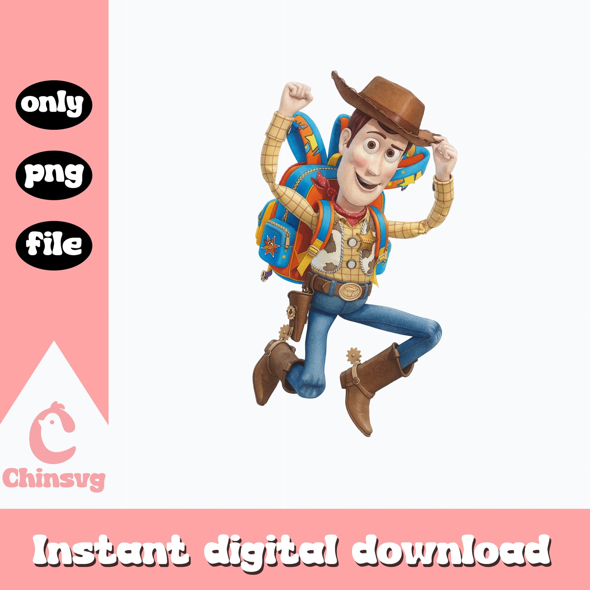 Woody Toy Story PNG, Disney Pixar Clipart, Back To School PNG