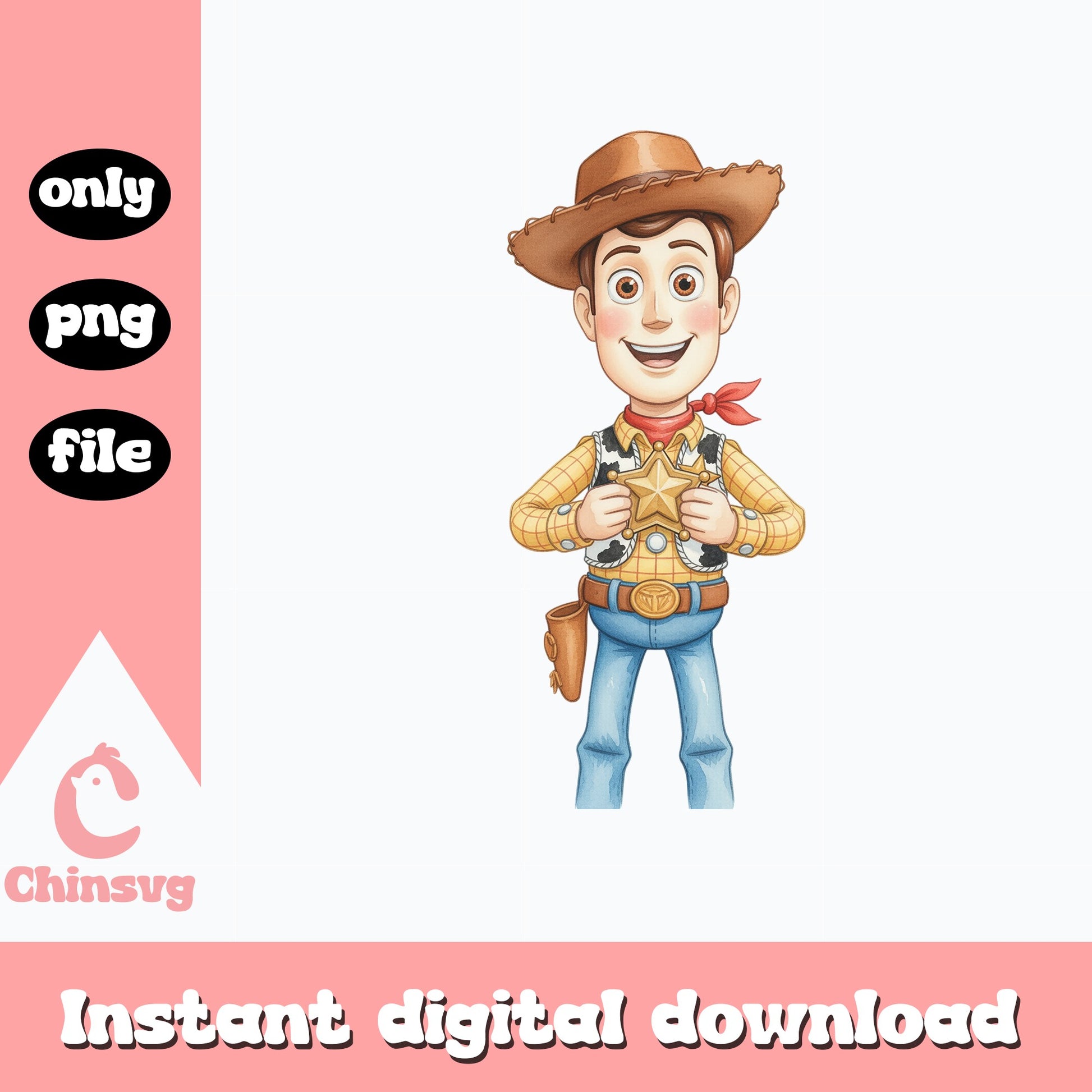 Woody Toy Story PNG, Disney Pixar Clipart, Cowboy Sheriff PNG
