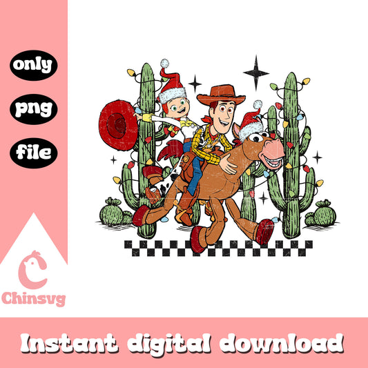 Woody and jessie christmas png, toy story png, disney christmas png