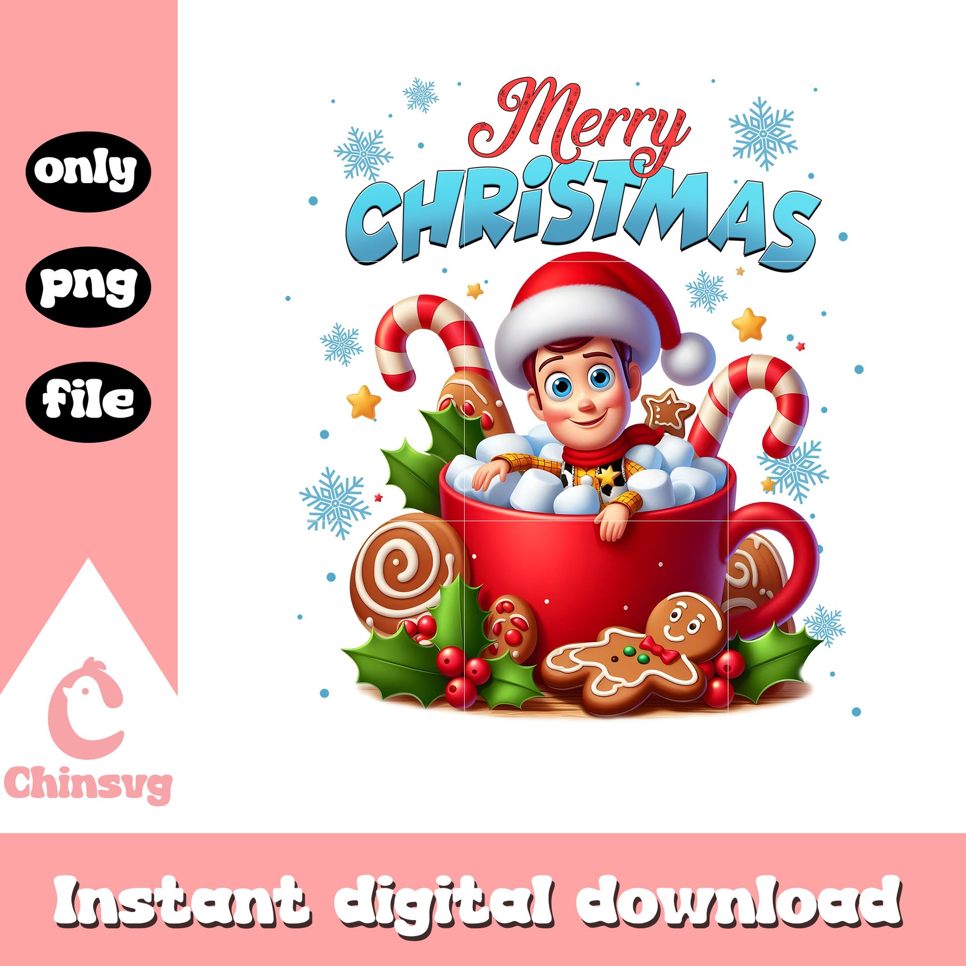 Woody coffee mug merry christmas png, toy story png