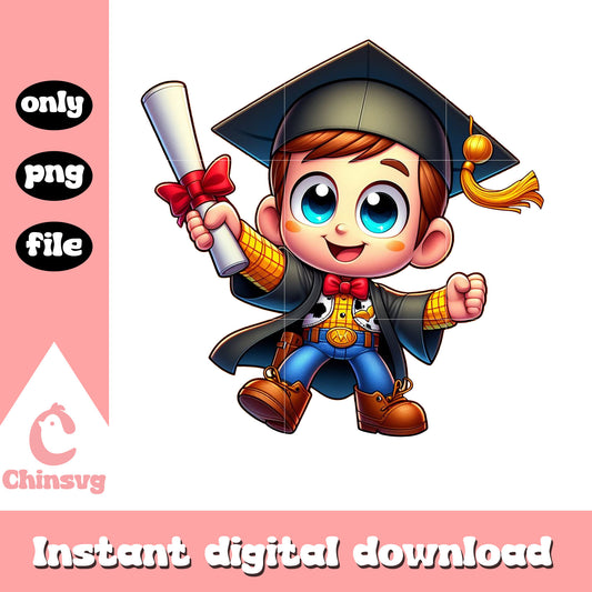 Woody graduation design png, graduation day png, toy story png