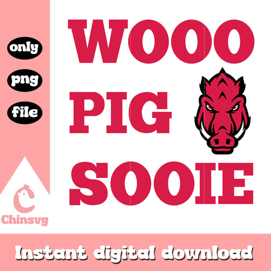 Wooo pig sooie mascot design svg, arkansas razorbacks svg