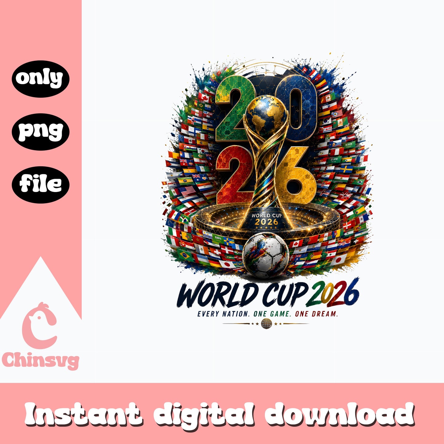 World Cup 2026 PNG, Soccer Trophy All Nations PNG, Football PNG