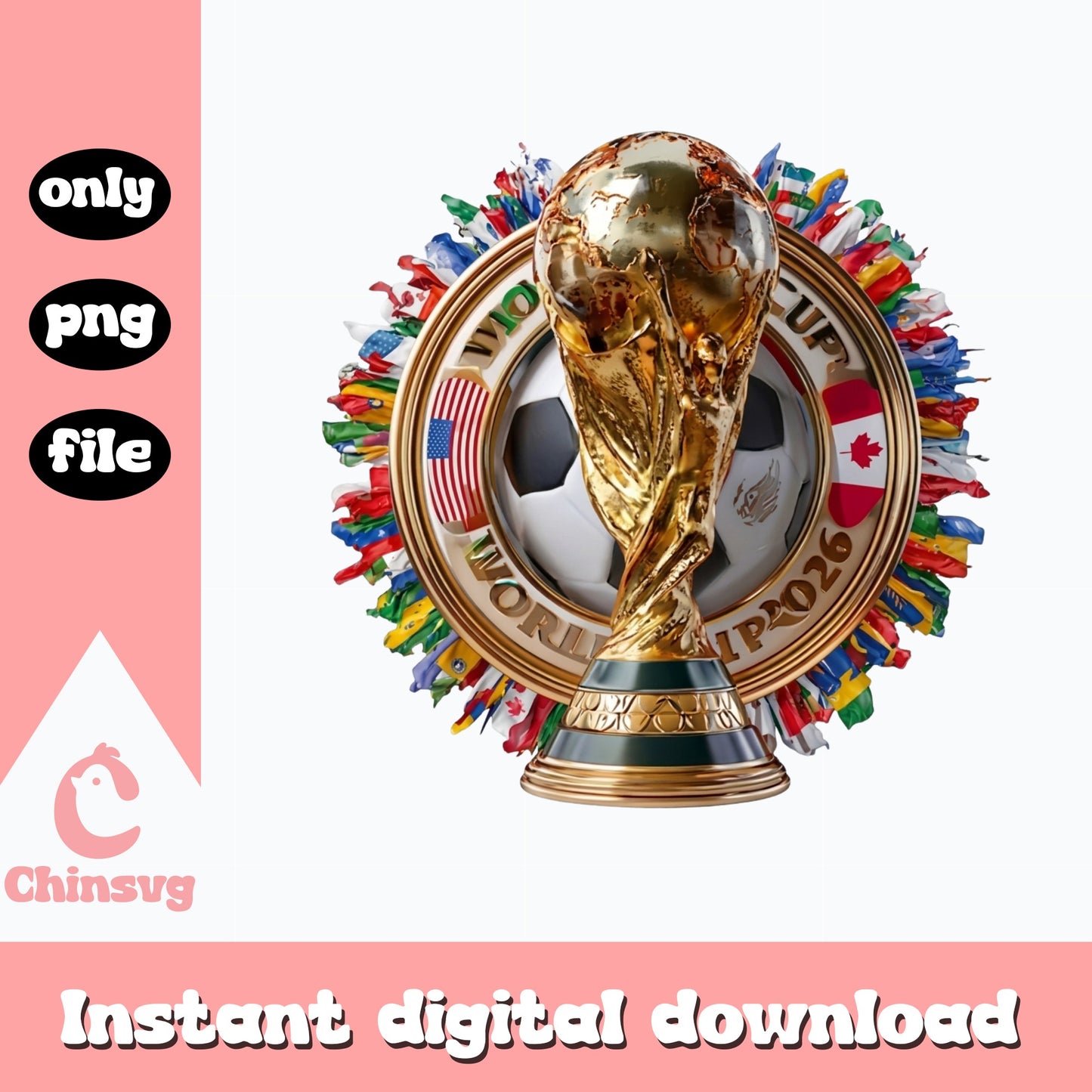 World Cup 2026 Trophy PNG, Soccer World Cup PNG, Football PNG