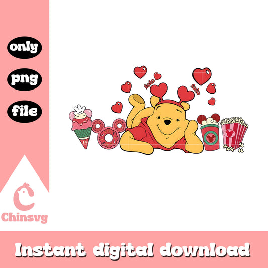 Xoxo Winnie the Pooh valentine candy png, valentine candy png
