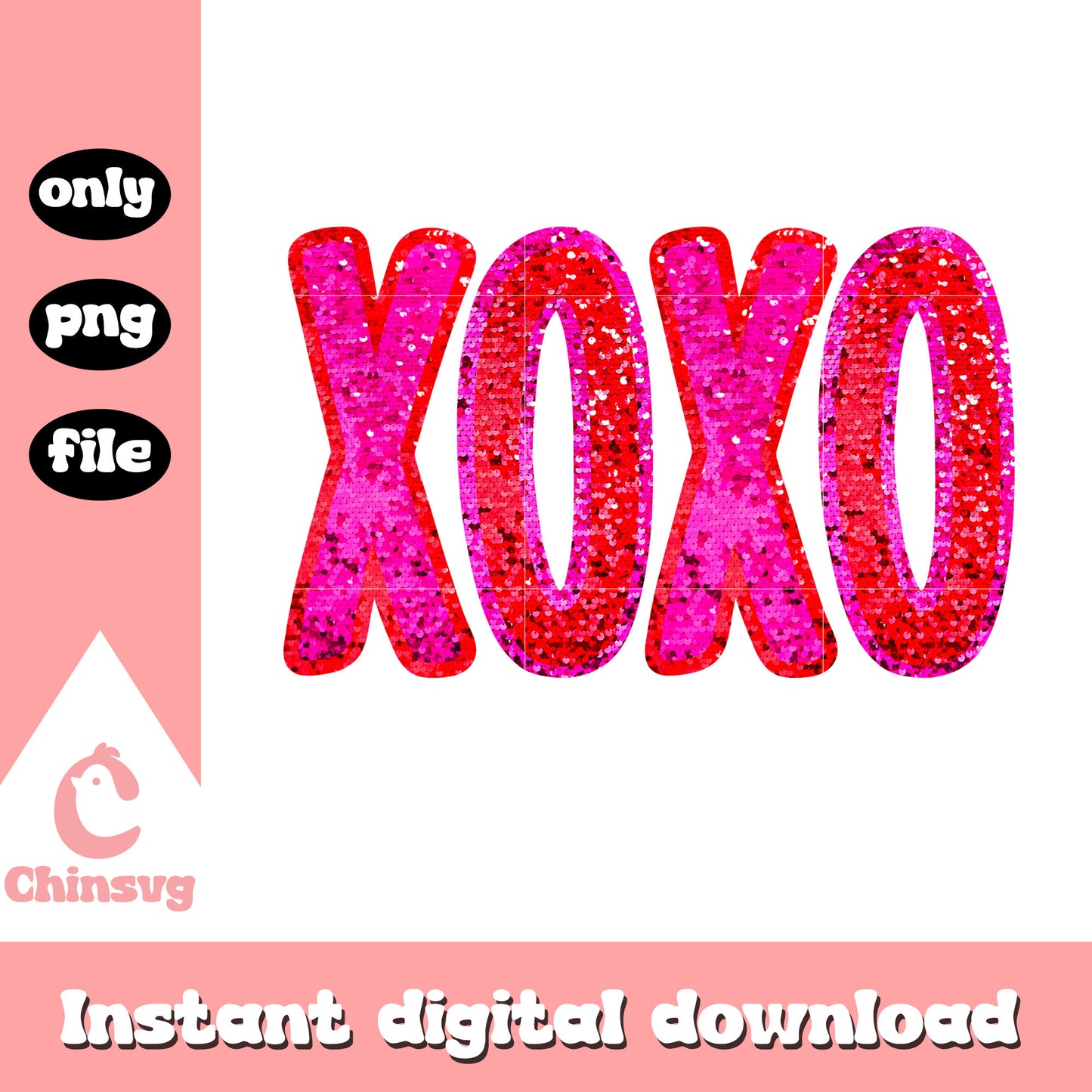 Xoxo design pink valentine png, design valentines day​​ png