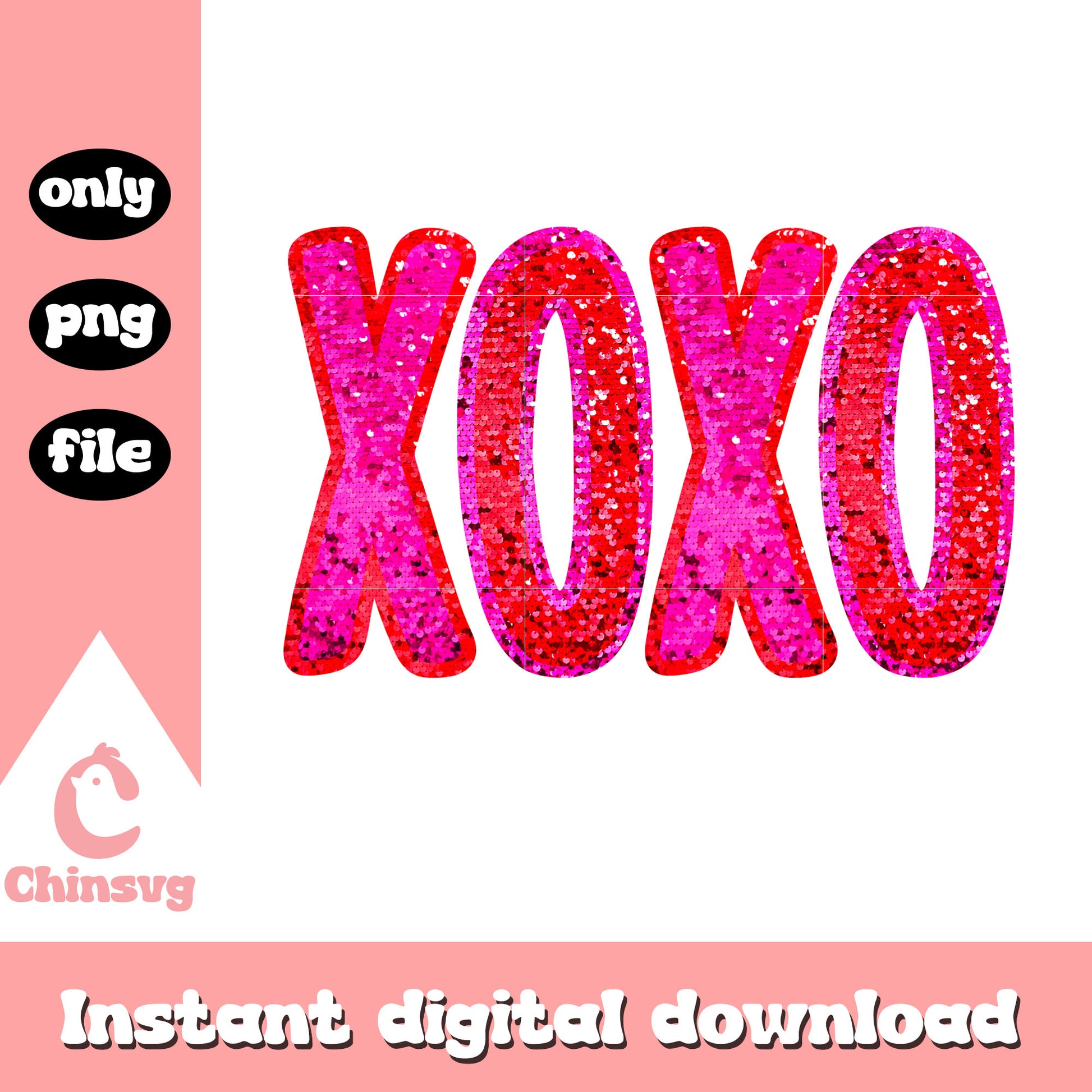 Xoxo design pink valentine png, design valentines day​​ png