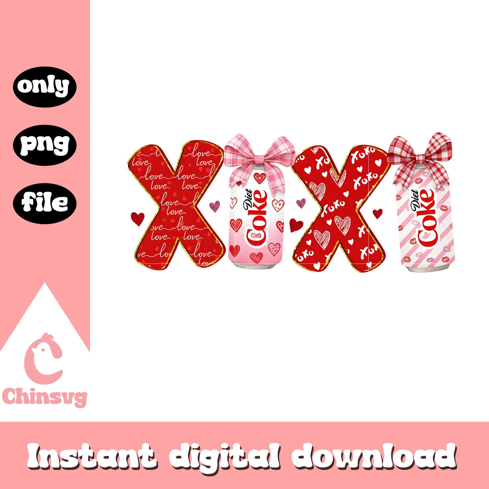 Xoxo diet coke valentine design png, xoxo valentines day​ png