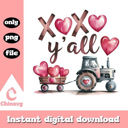 Xoxo y'all valentine png, xoxo valentine png, machine png