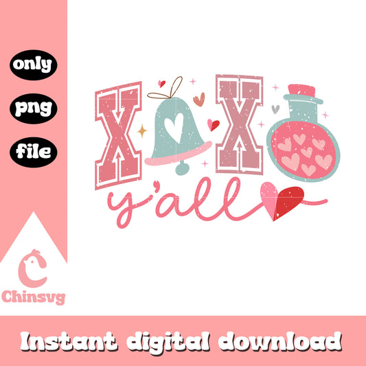 Xoxo yall happy valentine png, valentine's day xoxo​​ png