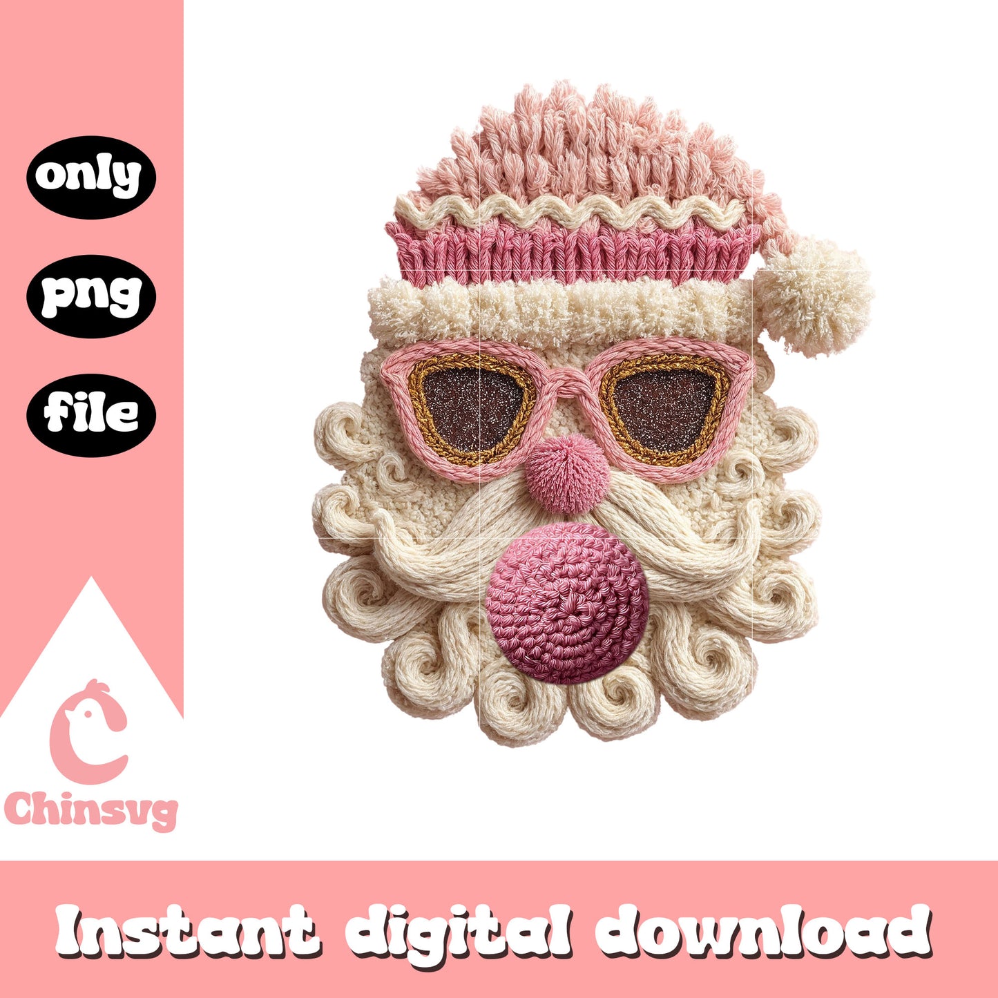 Yarn crochet santa claus bubble gum png, santa claus png