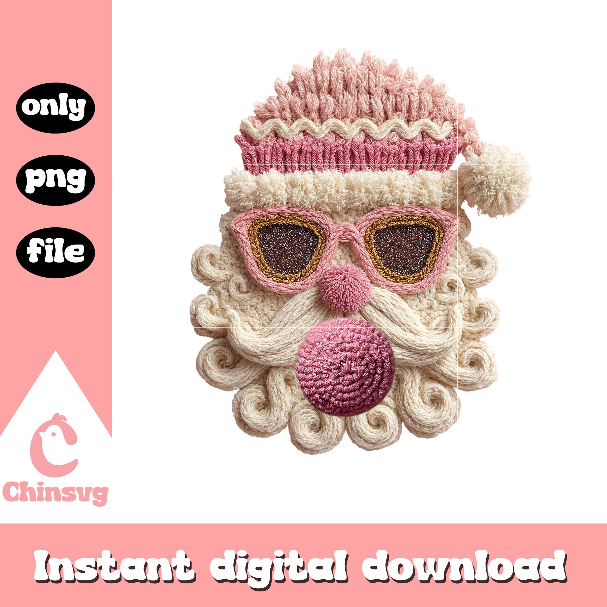 Yarn crochet santa claus bubble gum png, santa claus png