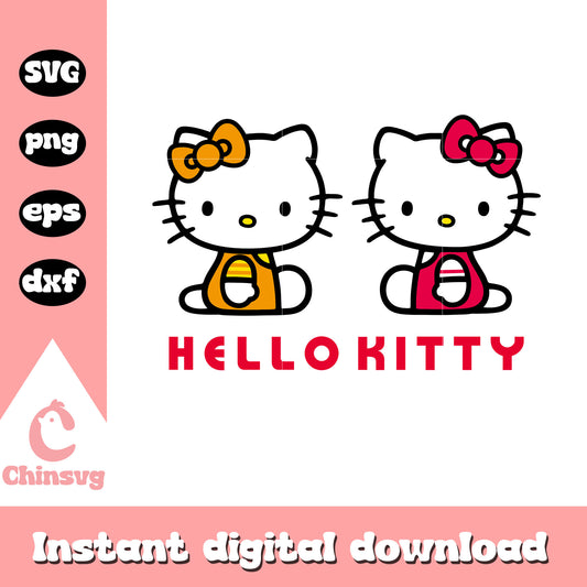 Yellow and red hello kitty svg, kitty cat svg, hello kitty cartoon svg