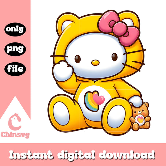 Yellow care bears hello kitty png, care bears movie png