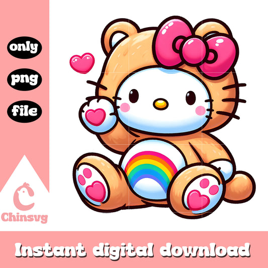 Yellow care bears rainbow hello kitty png, care bears movie png