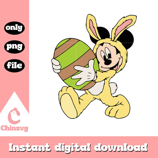 Yellow mickey bunny hug egg png, mickey easter eggs​ png